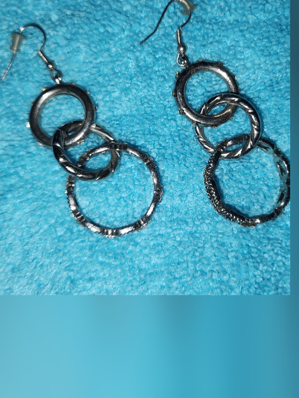 Silver-Tone Linked Hoop Drop Earrings - Women Jewelry. Cute.